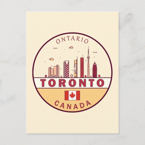 Toronto Canada City Skyline Emblem Postcard