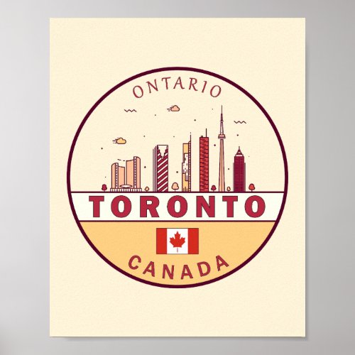 Toronto Canada City Skyline Emblem Poster