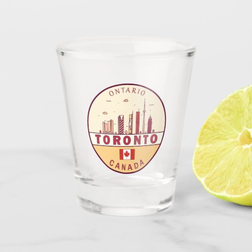 Toronto Canada City Skyline Emblem Shot Glass
