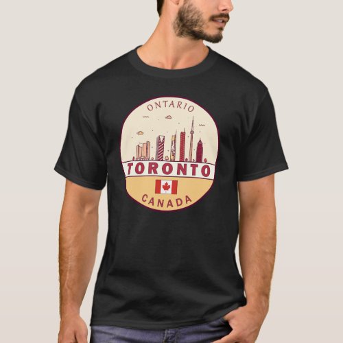 Toronto Canada City Skyline Emblem T_Shirt