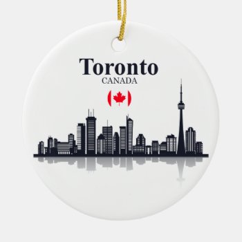 Toronto Canada Cityscape Ornament by DESIGNS_TO_IMPRESS at Zazzle