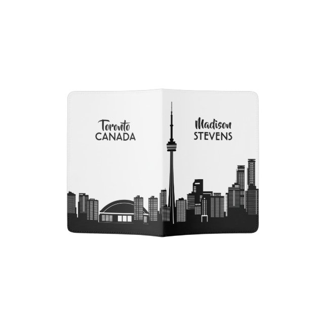 Toronto Canada custom name & text passport cover (Opened)