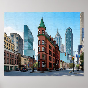 Toronto Canada Gooderham Building Watercolor Poster