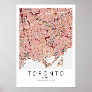 Toronto Canada Map Poster Modern City Wall Art