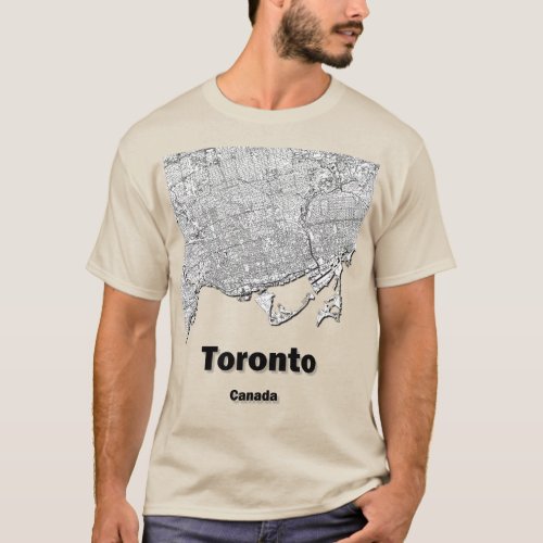 Toronto Canada minimalistic streets map T_Shirt