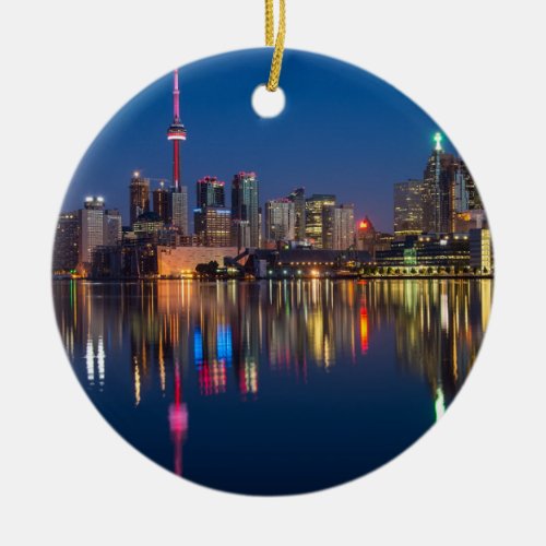 Toronto Canada night cityscape Ceramic Ornament