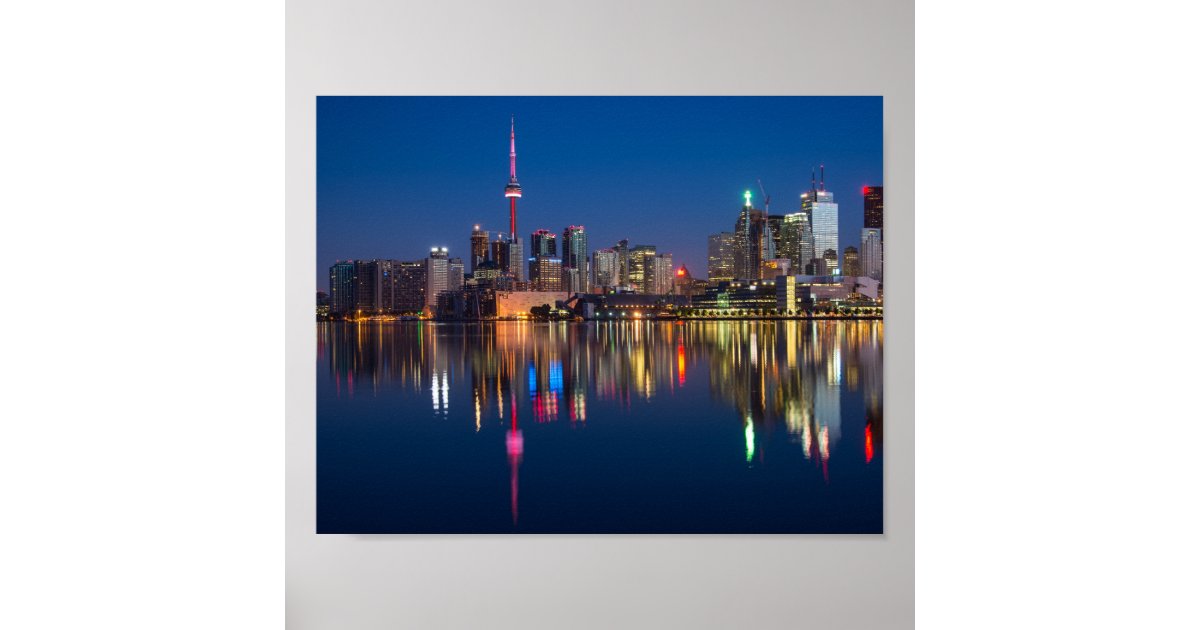 Toronto Canada night cityscape Poster | Zazzle.com