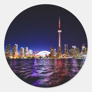 Toronto, Canada Night Skyline Classic Round Sticker