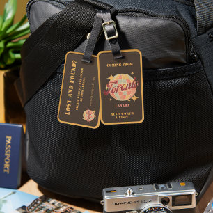 Toronto Canada Retro Vintage Travel Luggage Tag
