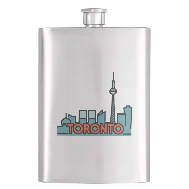 Toronto Canada Skyline Flask (Front)