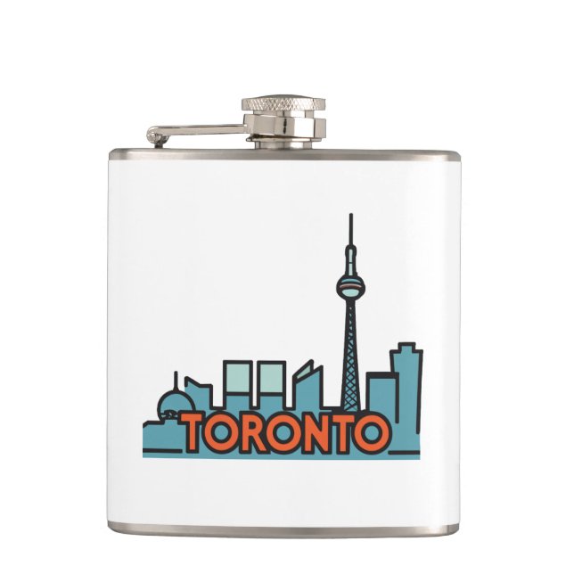 Toronto Canada Skyline Flask (Front)