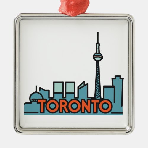 Toronto Canada Skyline Metal Ornament