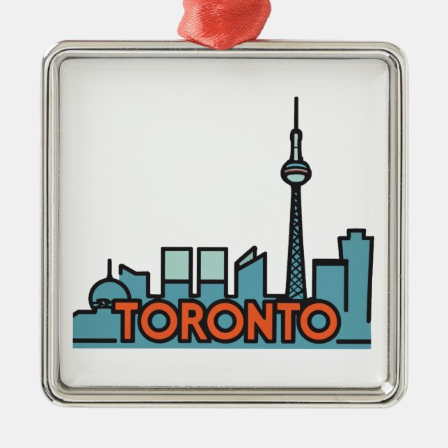 Toronto Canada Skyline Metal Ornament (Front)