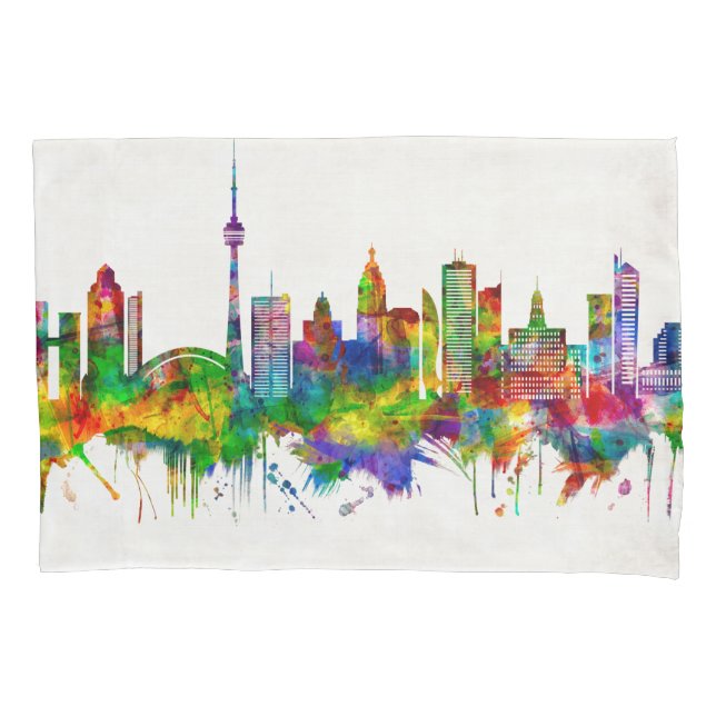 Toronto Canada Skyline Pillow Case (Front)