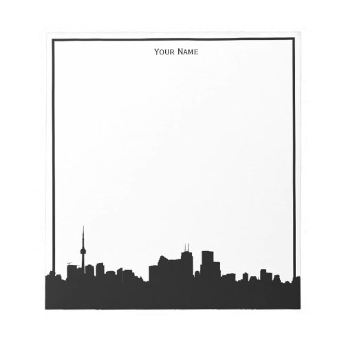 Toronto Canada Skyline Silhouette DIY Color BG Notepad