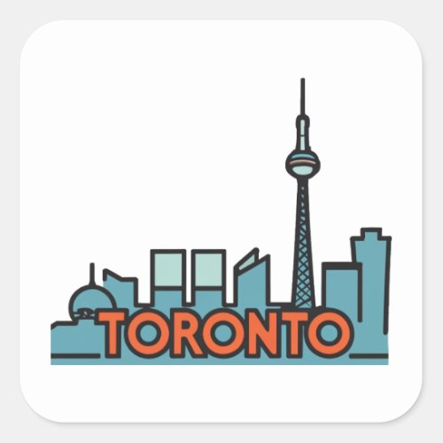 Toronto Canada Skyline Square Sticker