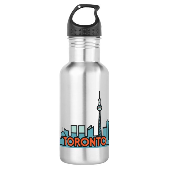 Toronto Canada Skyline Stainless Steel Water Bottle (Front)