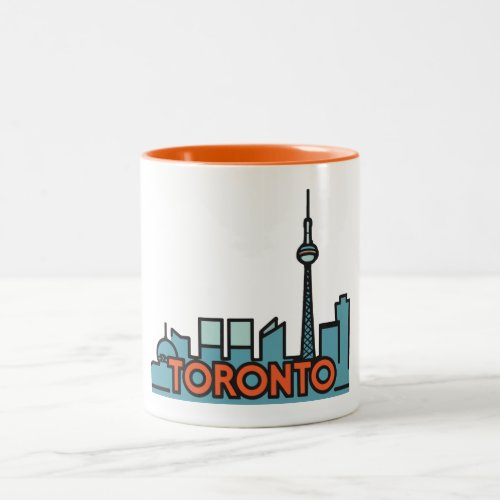 Toronto Canada Skyline Two_Tone Coffee Mug