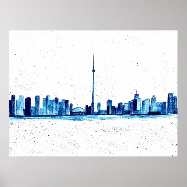 Toronto Canada Skyline Vintage CN Tower Poster (Front)