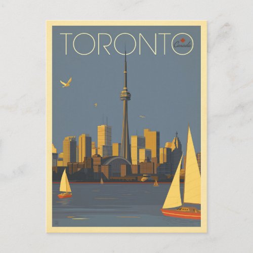 Toronto Canada  Skyline with Sailboats Postcard