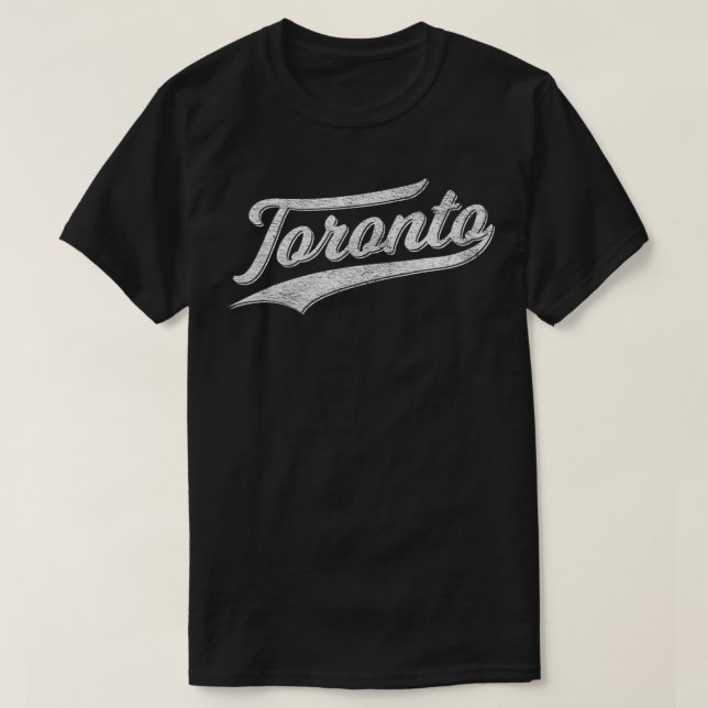 TORONTO CANADA SPORTS BASEBALL SCRIPT CURSIVE FLAG T-Shirt (Design Front)