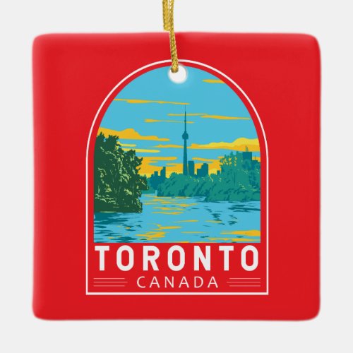 Toronto Canada Travel Art Vintage Ceramic Ornament