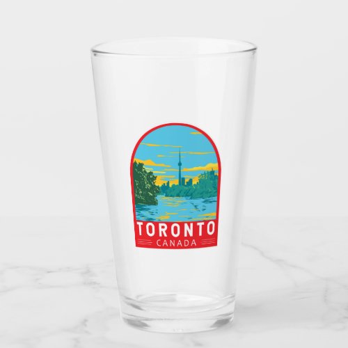 Toronto Canada Travel Art Vintage Glass