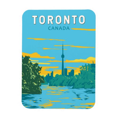 Toronto Canada Travel Art Vintage Magnet