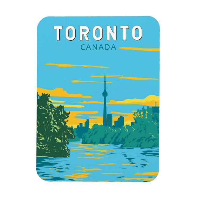 Toronto Canada Travel Art Vintage Magnet (Vertical)