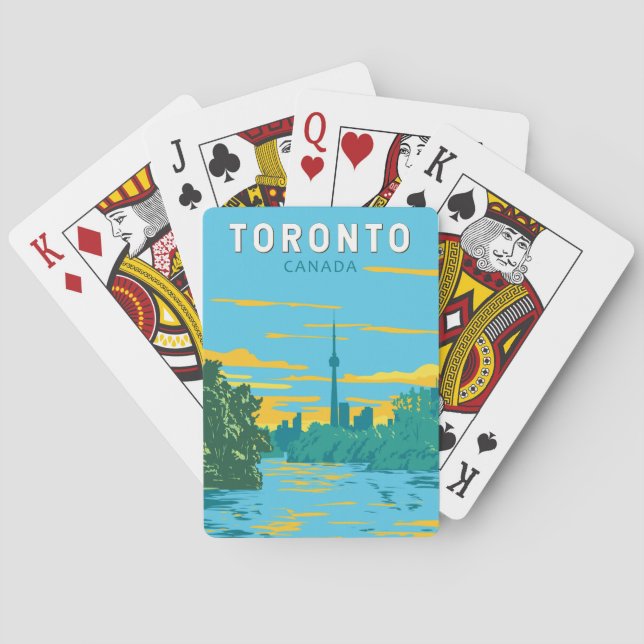 Toronto Canada Travel Art Vintage Poker Cards (Back)