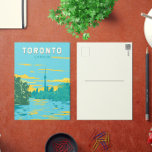 Toronto Canada Travel Art Vintage Postcard<br><div class="desc">Toronto retro vector travel design. Toronto,  the capital of the province of Ontario,  is a major Canadian city along Lake Ontario’s northwestern shore.</div>
