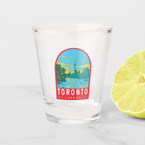 Toronto Canada Travel Art Vintage Shot Glass