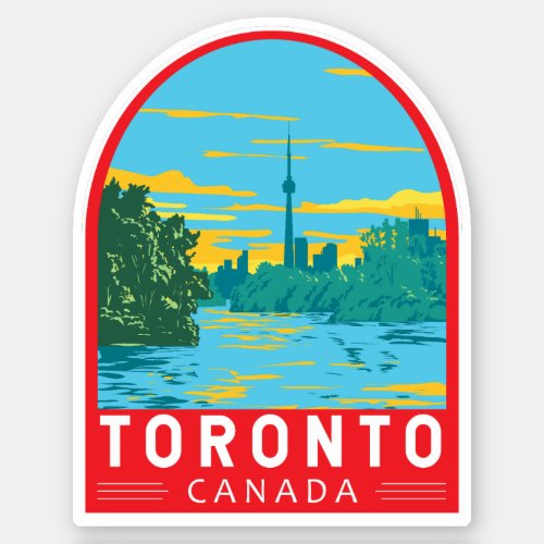 Toronto Canada Travel Art Vintage Sticker