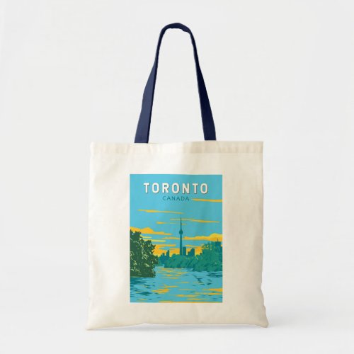 Toronto Canada Travel Art Vintage Tote Bag