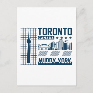 Toronto Canada Urban Skyline Graphic Design Postcard