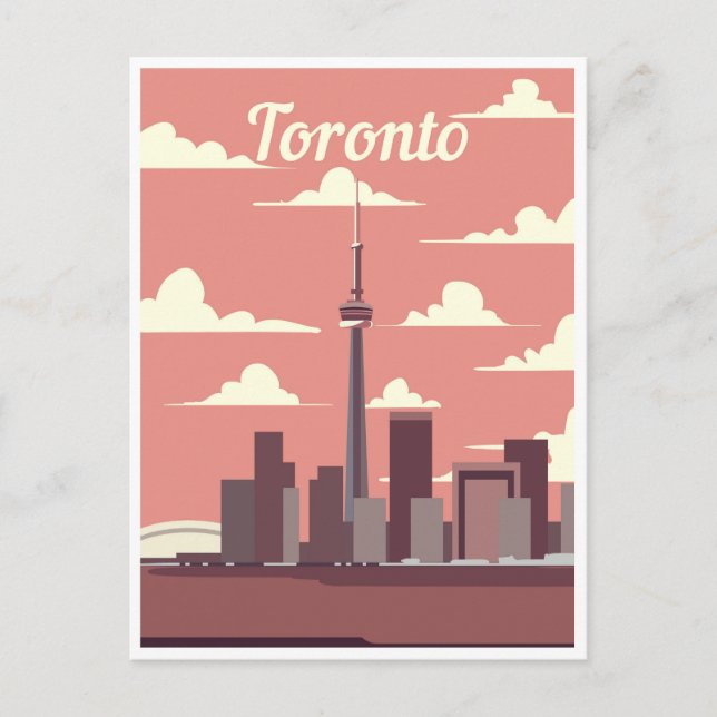 Toronto Canada Vintage Travel skyline ontario  Postcard (Front)
