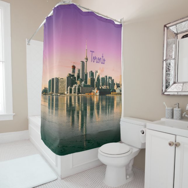 Toronto Capital of Ontario Canada City Skyline Shower Curtain (In Situ)