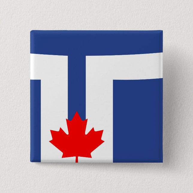 Toronto city flag canada symbol button (Front)