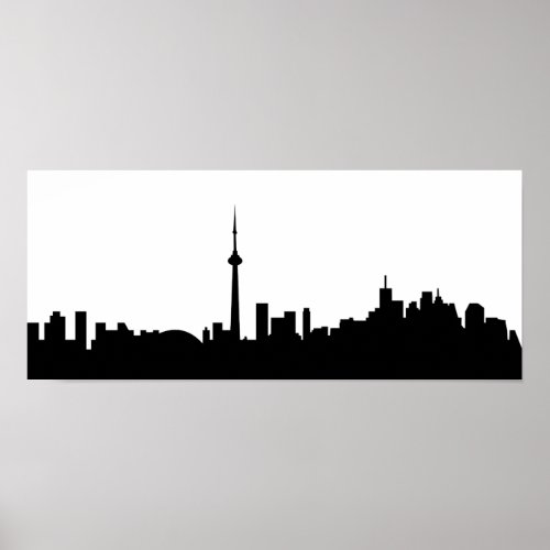 toronto cityscape canada city symbol black silhoue poster