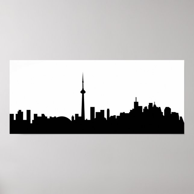 toronto cityscape canada city symbol black silhoue poster (Front)