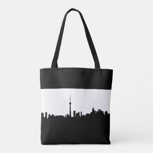toronto cityscape canada city symbol black silhoue tote bag