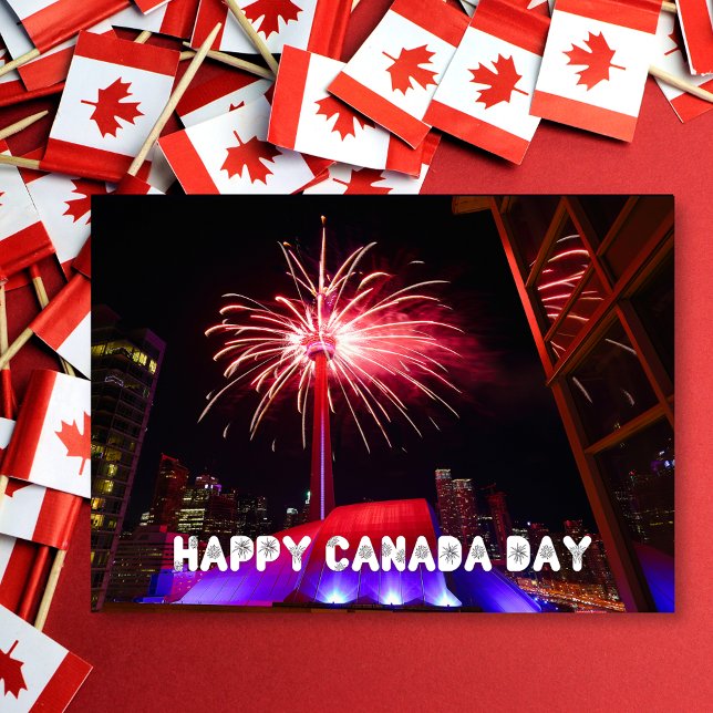 Toronto CN Tower Fireworks Happy Canada Day Card (Creator Uploaded)