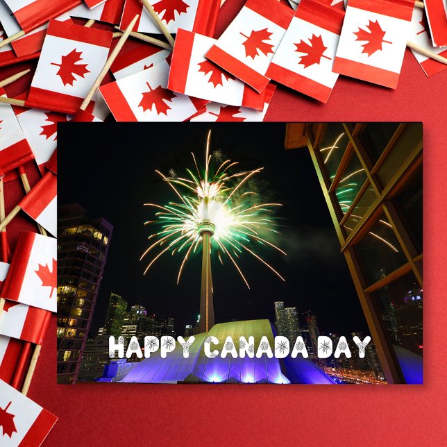 Toronto CN Tower Fireworks Happy Canada Day Card (Creator Uploaded)