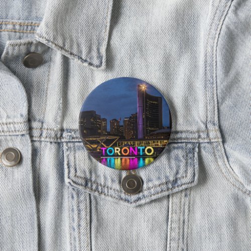 Toronto Colorful Skyline Button