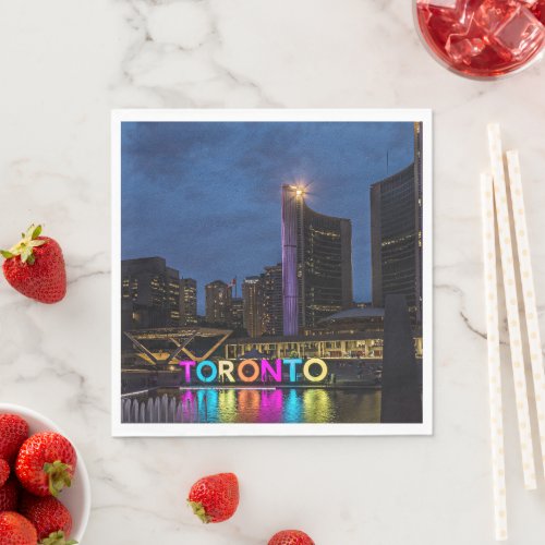 Toronto Colorful Skyline Napkins