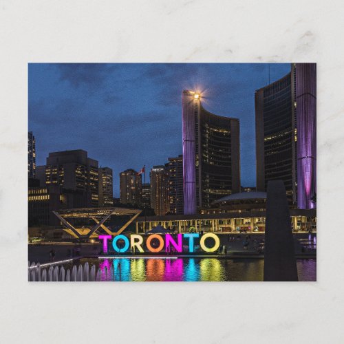 Toronto Colorful Skyline Postcard