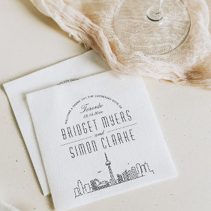 Toronto Deco Skyline Wedding Event Napkins