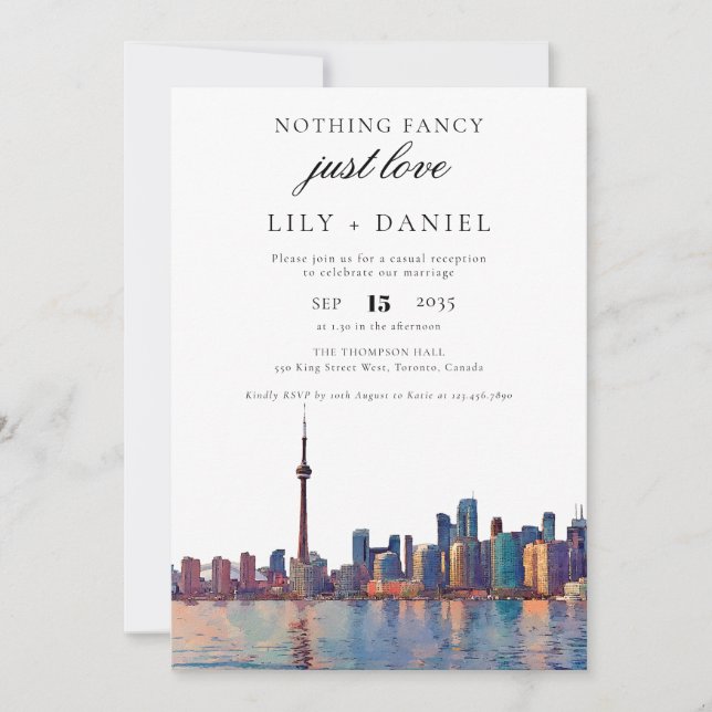 Toronto Elopement Wedding Reception Invitation (Front)