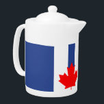 Toronto Flag Teapot<br><div class="desc">Celebrate the spirit of Toronto with every pour using this patriotic teapot featuring the iconic flag of Toronto, Ontario, Canada! Showcasing the city’s distinctive flag design, this teapot proudly displays the bold white “T” on a rich blue field, cradling the vibrant red maple leaf—a powerful symbol of Canadian identity and...</div>