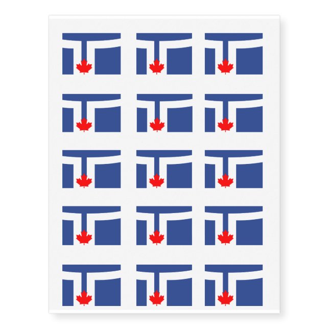 TORONTO Flag Temporary Tattoos (Front)